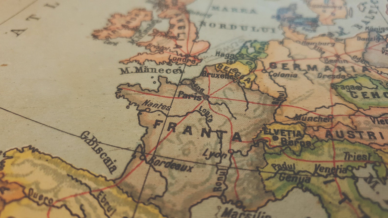 1924 Vintage Map of Europe Etsy