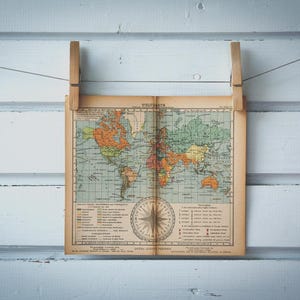 1925 Vintage Weltkarte