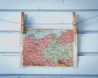 1956 Vintage Map of East Germany & West Poland