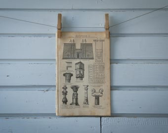 1887 Vintage Ancient Civilizations Architecture Lithograph Illustration