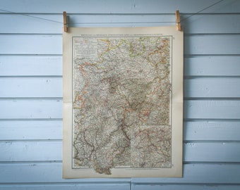 1901 Vintage West Germany Map