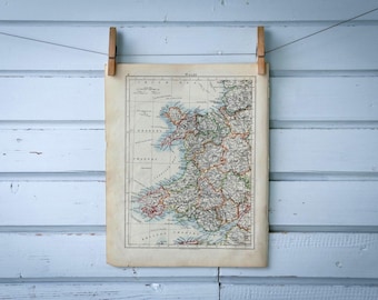 1904 Vintage Map of Wales