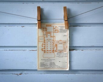 1931 Vintage Plan of the Archbasilica of Saint John Lateran