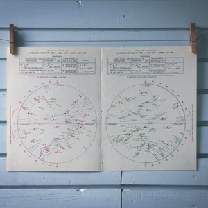 Carte du ciel vintage 1977