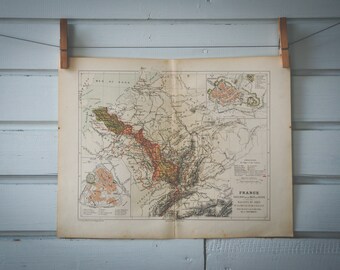 1870 Vintage North France Map