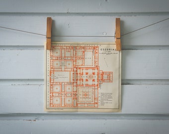 1920 Vintage Plan of El Escorial