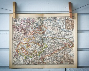 1931 Vintage Saxony & Thuringia Map