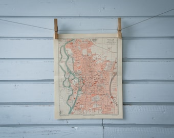 1907 Vintage Halle  Map