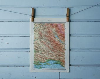 1971 Vintage Split & Zagora Map