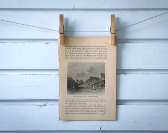 1888 Vintage Lake Geneva Lithograph Illustration