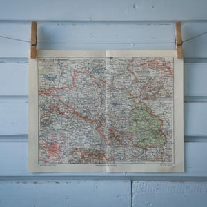Vintage Landkarte Schlesien 1907