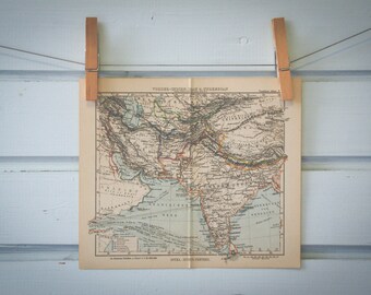 1893 Vintage Map of India