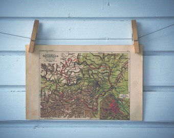 1910s Vintage Lower Austria Map