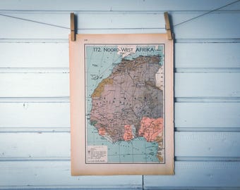 1941 Vintage Northwest Africa Map