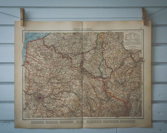 1906 Vintage Northeast France Map