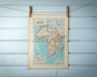 1937 Vintage Map of Africa