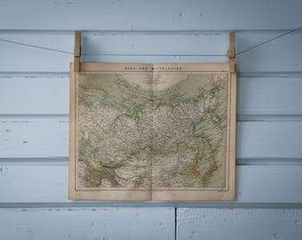 1887 Vintage North & Central Asia Map