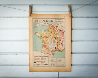 1941 Vintage Map of France