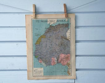 1941 Vintage Northwest Africa Map