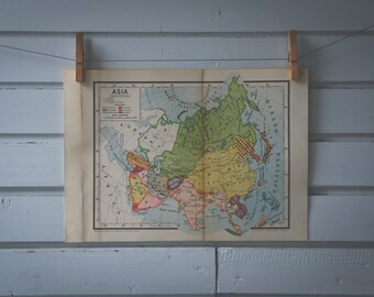 1946 Vintage Map of Asia