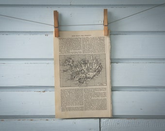 1907 Vintage Iceland Map