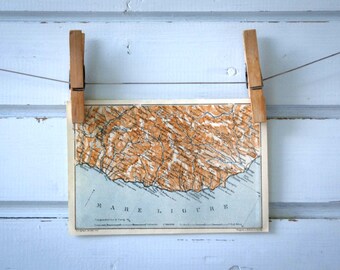 1931 Vintage West Italian Riviera Map