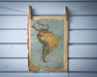1939 Vintage South America Map