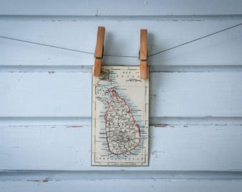 1901 Vintage Sri Lanka Map