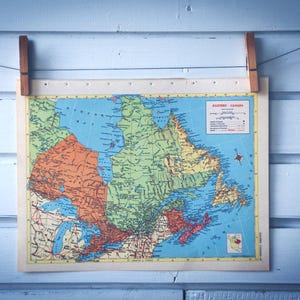 1956 Vintage East Canada Map