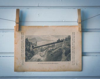 1890 Vintage Rigi Railway Lithograph Illustration