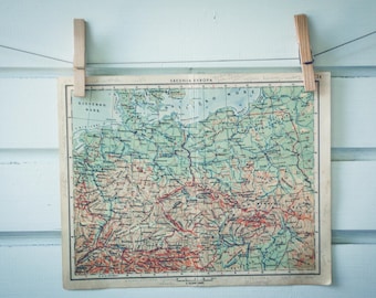 1951 Vintage Central Europe Map