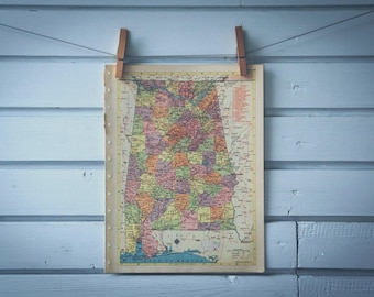 1956 Vintage Alabama Map