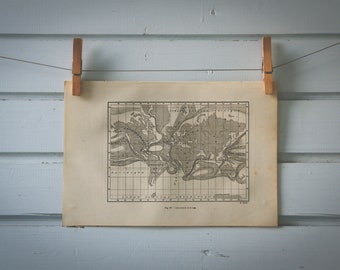 1884 Vintage World Map of Ocean Currents