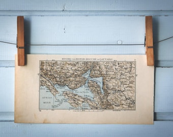1929 Vintage Bay of Kotor Map