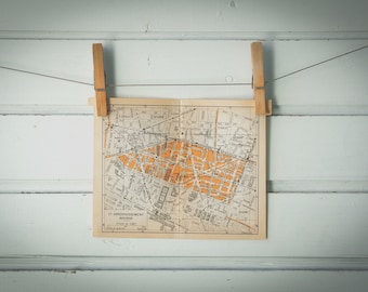 1930s Vintage Bourse Arrondissement Map