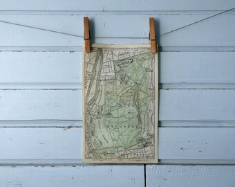 1909 Vintage Bois de Boulogne Map