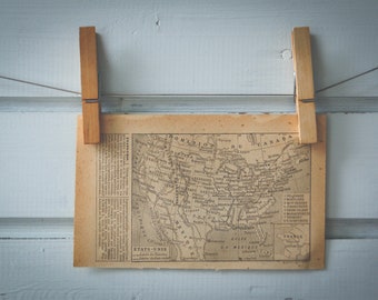 1893 Vintage Map of USA