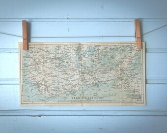 1904 Vintage South Finland Map