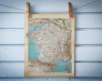 1931 Vintage Map of France