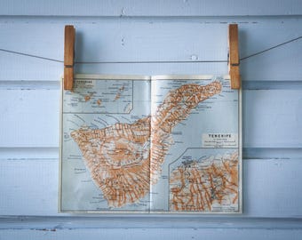 1909 Vintage Map of Tenerife