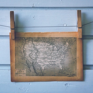 1913 Vintage Map of USA