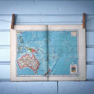Mapa antiguo de Oceanía de 1937
