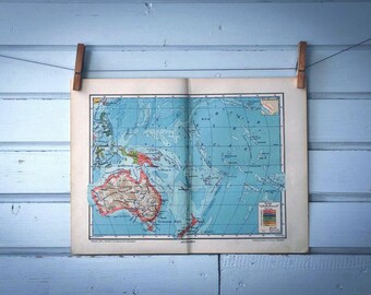 1937 Vintage Oceania Map