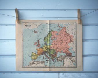 1910s Vintage Map of Europe