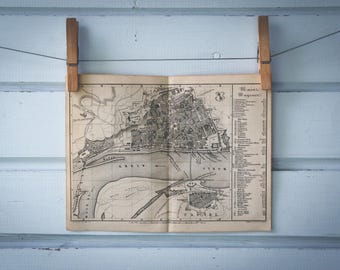 1876 Vintage Map of Mainz
