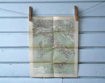 1891 Vintage Map of Italy