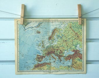 1951 Vintage Map of Europe