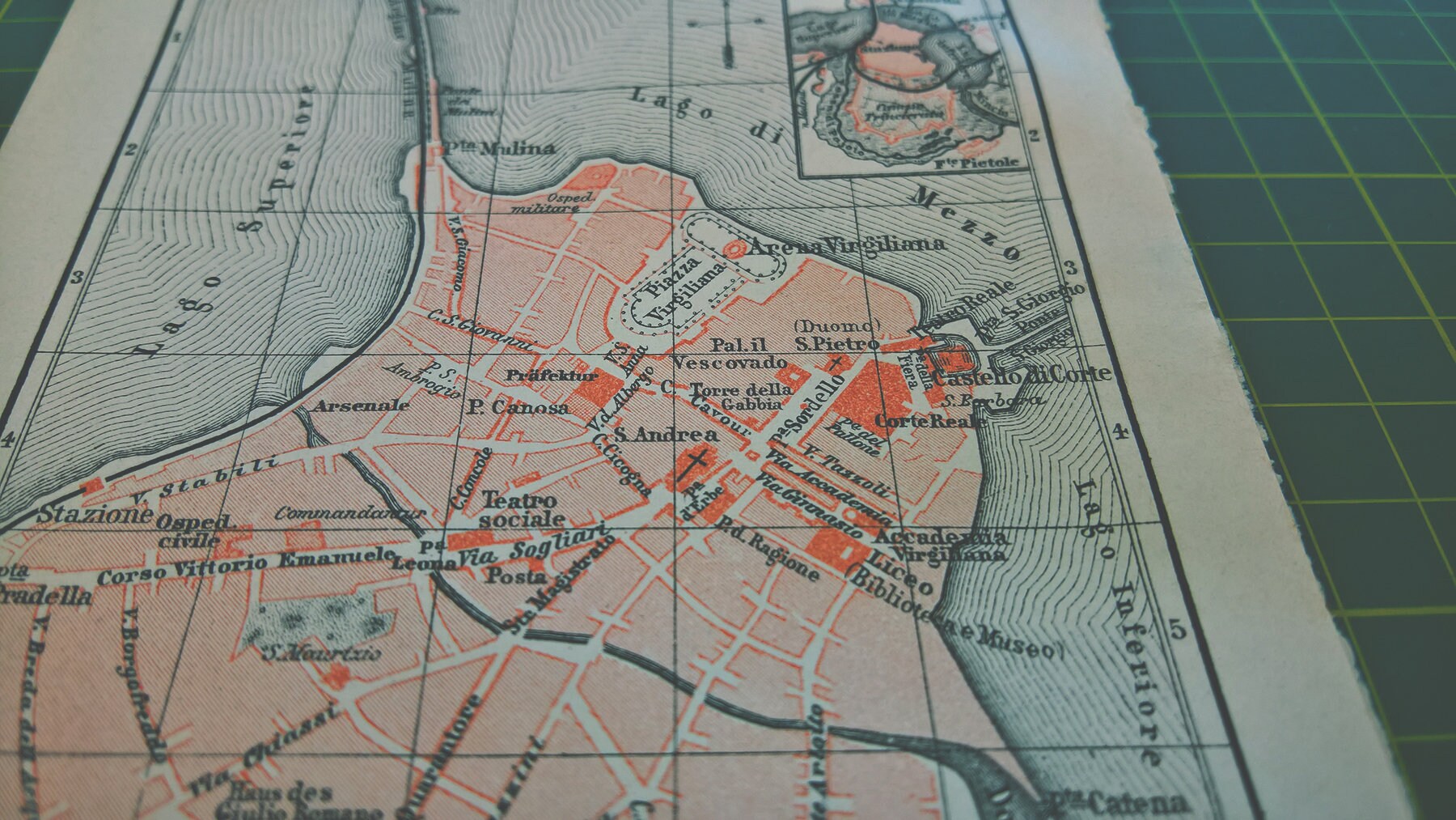 1892 Vintage Map of Mantua