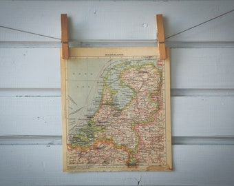1929 Vintage Map of the Netherlands