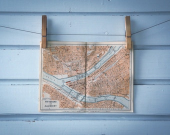 1905 Vintage Map of Pittsburgh